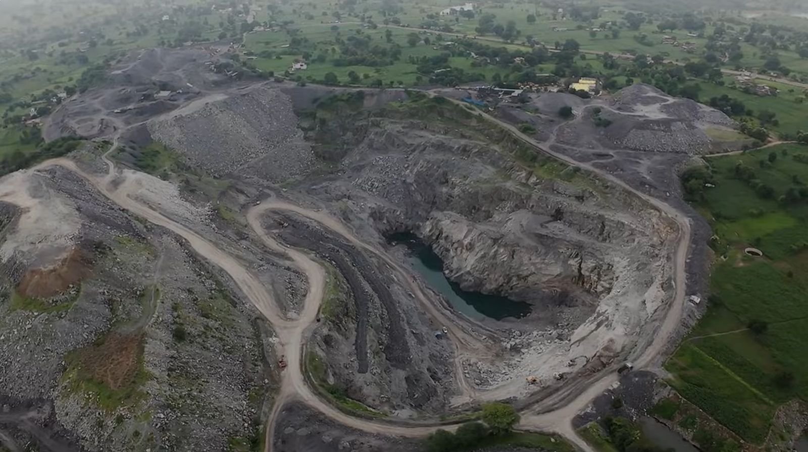 Aerial view of the Kajali Dungari open-pit mine